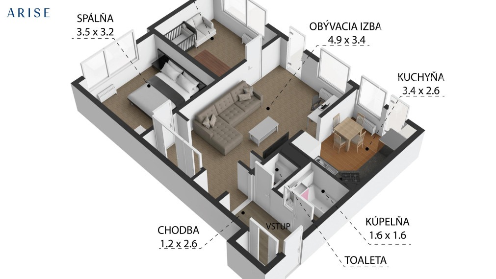 !! PREDANÉ !!  Krásny, kompletne zrekonštruovaný 3i byt na predaj!